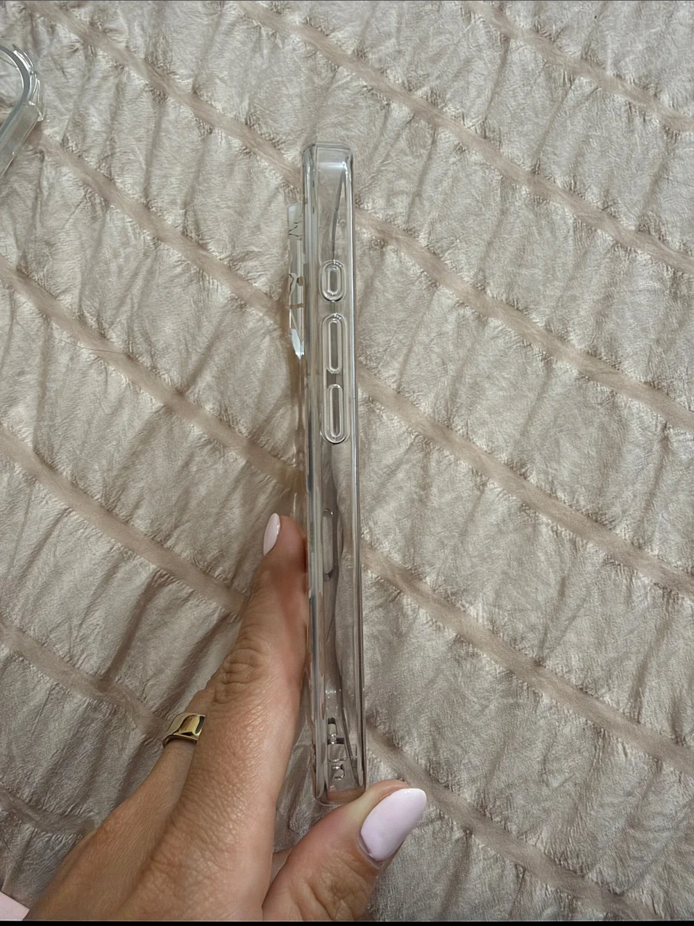 kate spade Clear Floral Phone Case with White Flowers and Gold Leaves